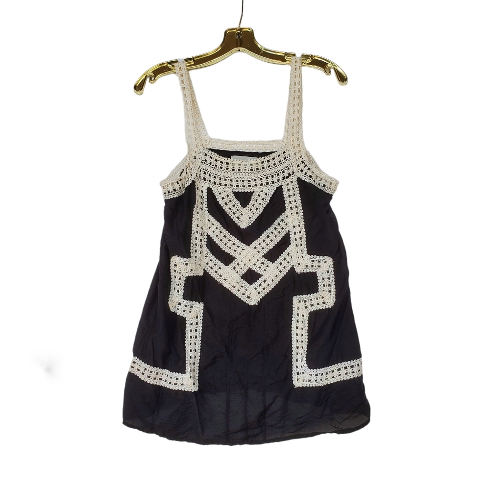 ALYTHEA Silk Blend Crochet Babydoll Top Size S Like NEW!